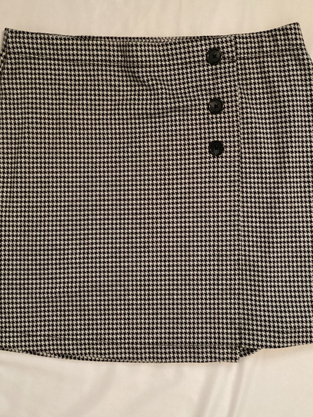 Vylette Ladies Black White Houndstooth Pull On Skirt Size XXL